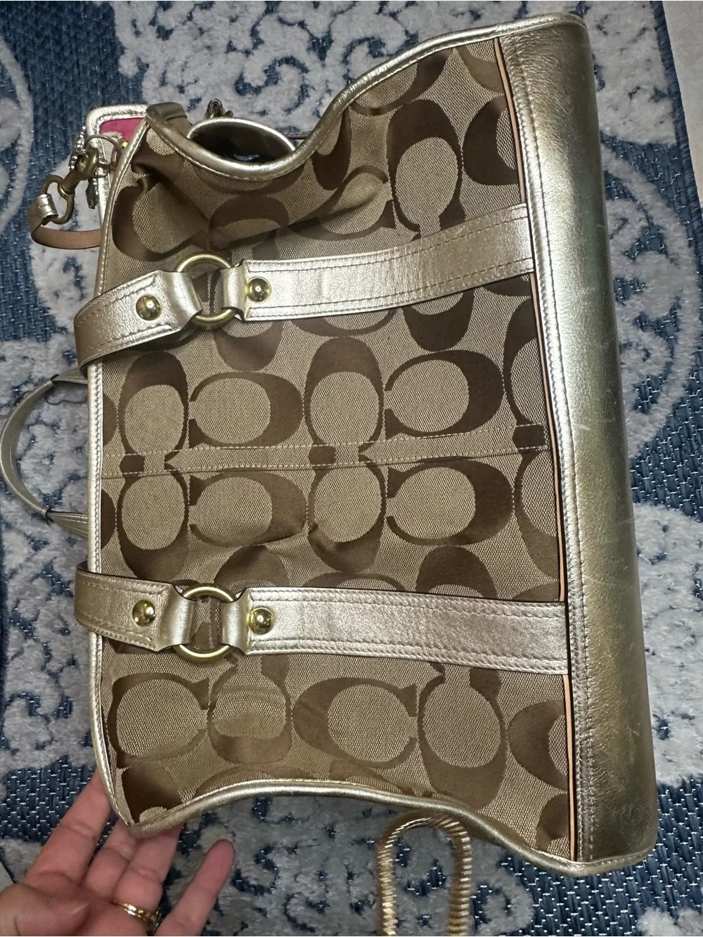 Coach Tan Signature Pet Carrier